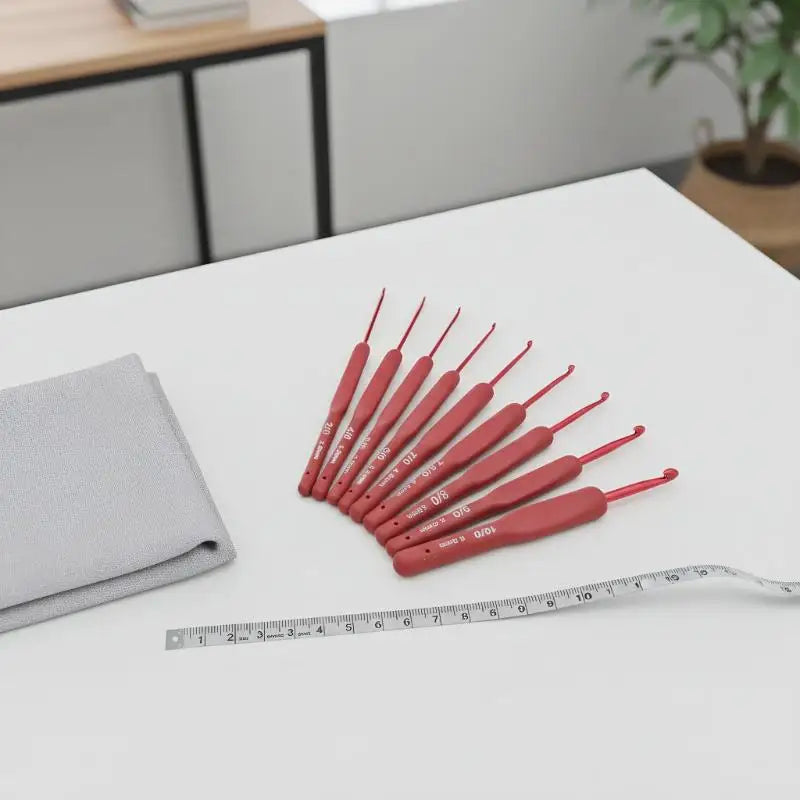Red Crochet Hook Ergonomic Handle Hands Extra Long Knitting Needles Qme Default Title