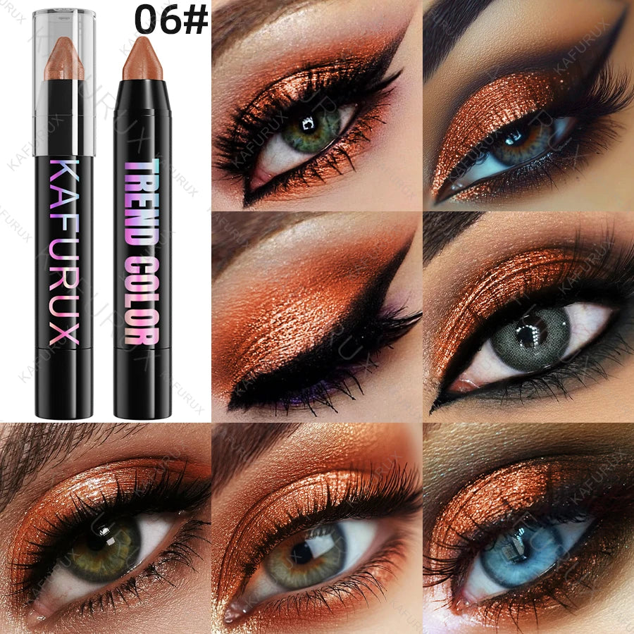 Metallic Glitter Eyeshadow Pencil Waterproof Pearlescent Nude Eye Qme 06