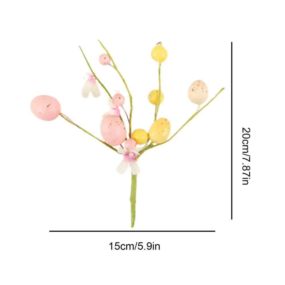 Artificial Easter Egg Flowers 6X Floral Bouquet Pick Branches Spring Qme Pink China Mainland