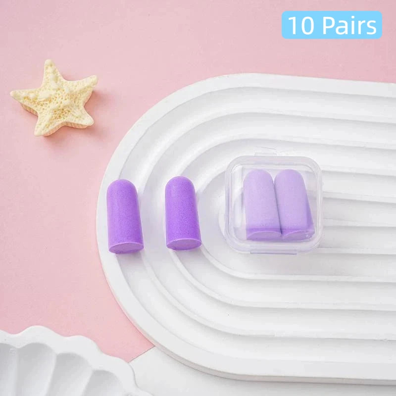 Soft Foam Earplugs 38dB Noise Cancelling 10 Pairs Multicolor Qme A26