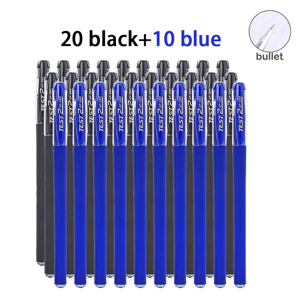 20-100Pcs Minimalist Gel Pen, 0.5mm Black/Blue/Red Ink Multi-purpose Gel Rollerball Pen For Office, School Student Qme 20black 10blue