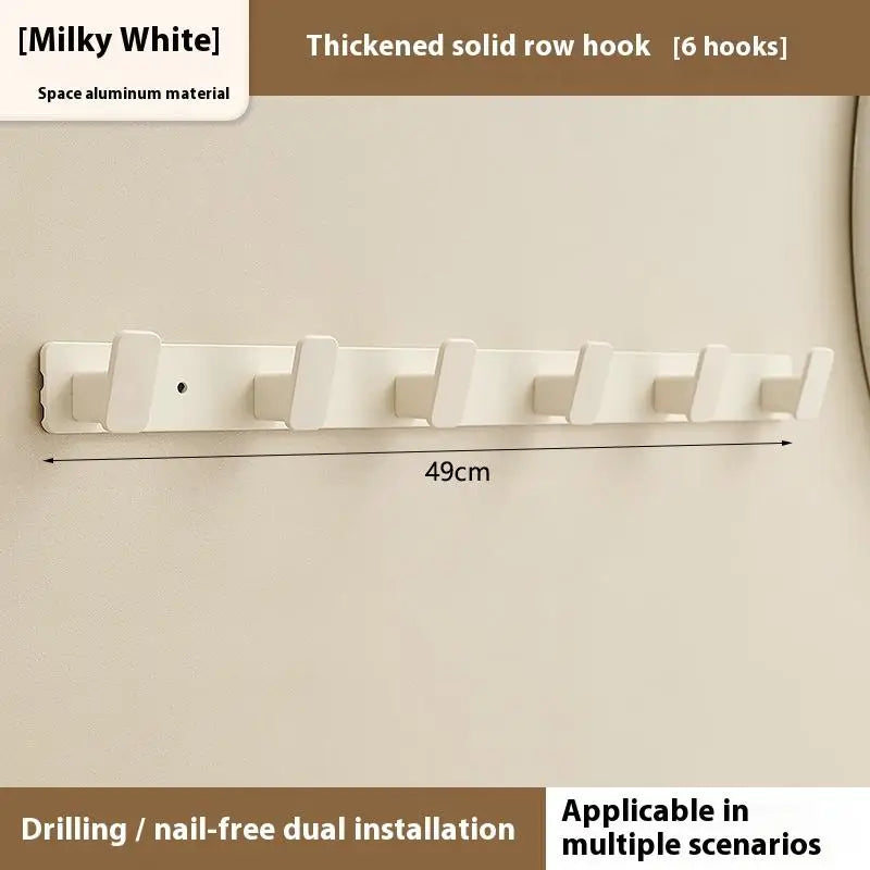 Drill-free Hanging Hook Wall Strong Self Adhesive Hanger Sticky Qme White 6Hook