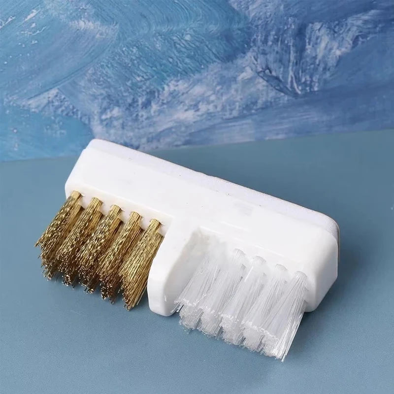 1 piece double-ended copper wire nail drill cleaning brush - soft bristles and alloy tips, ideal for manicure and pedicure tools Qme