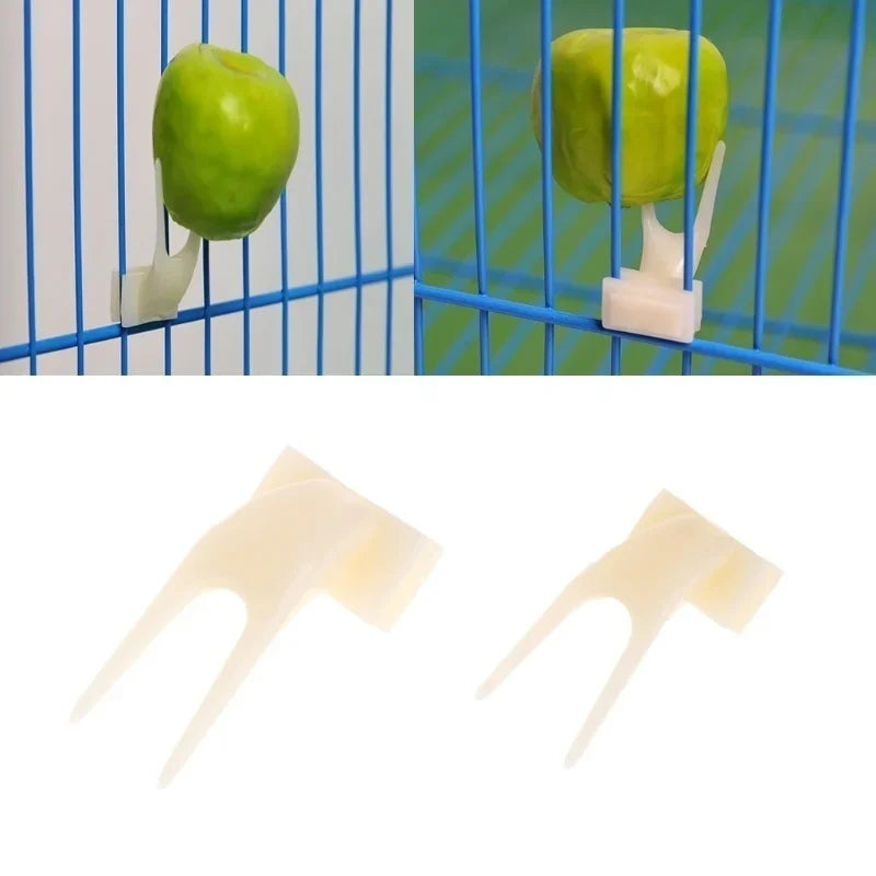 4 Bird Feeding Fruit Forks Pet Supplies Plastic Food Rack Feeder Qme
