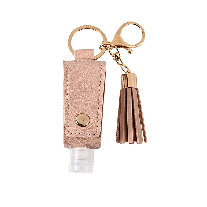 Travel Mini Hand Sanitizers Case Portable Empty Bottle Keychain Qme Pink