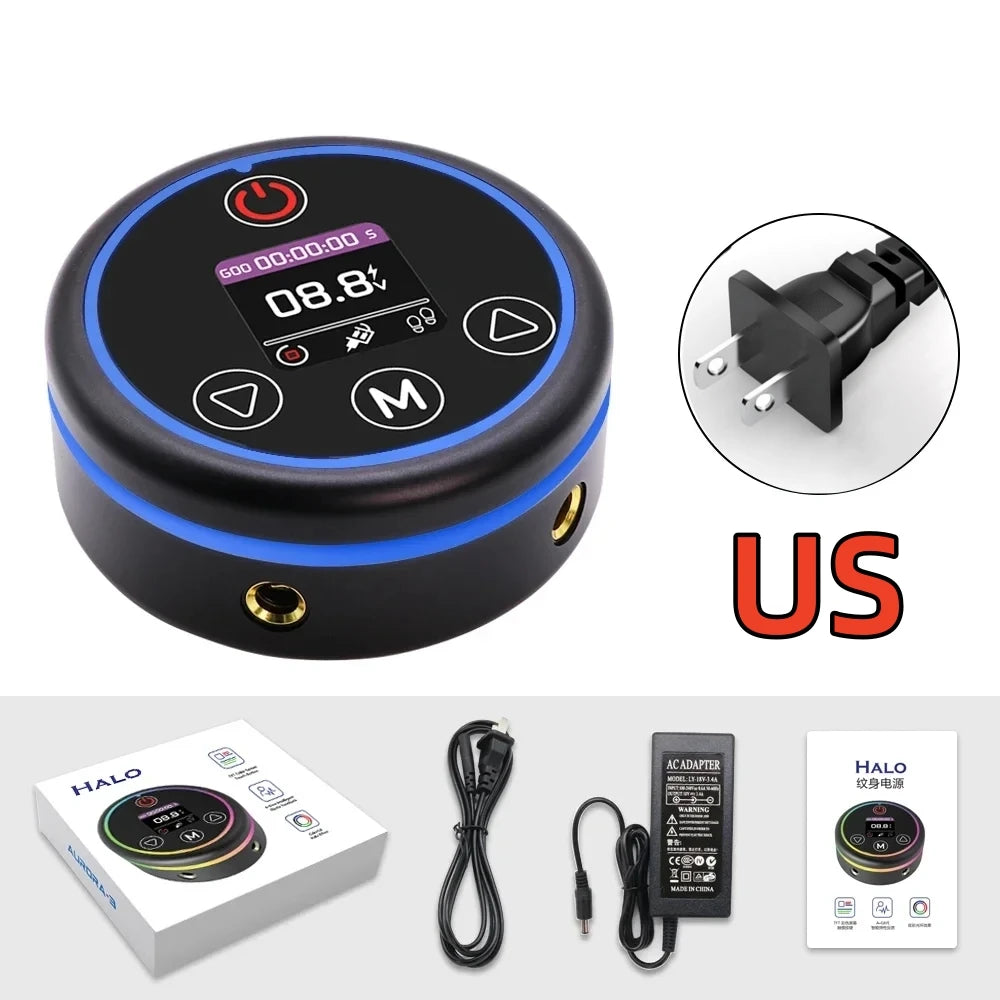 HALO Colorful PMU Permanent Makeup Mini Tattoo Power Supply Multi functional Tattoo Equipment Qme BLACK US