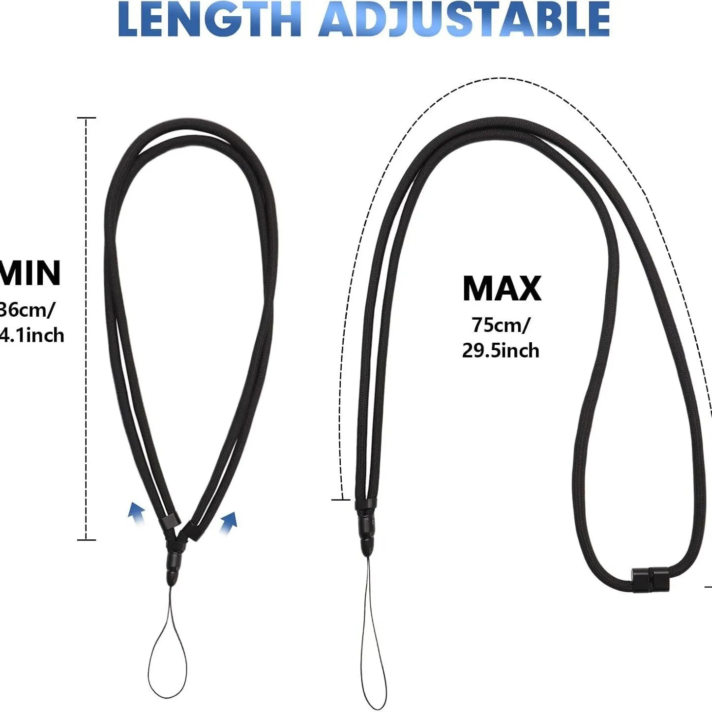 Multifunctional Fan Lanyard Upgraded Anti-Drop 360° Rotation Adjustable Neck/Crossbody Strap Fan Anti Loss Hanging Rope Qme