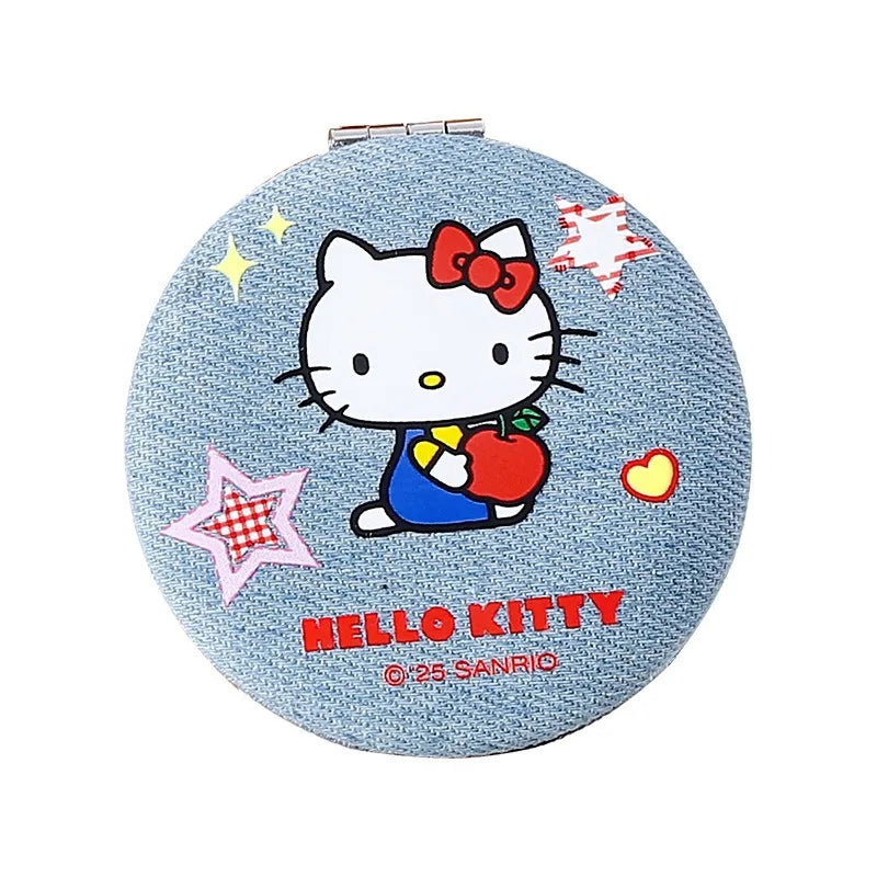 Hello Kitty Kuromi Travel Makeup Mirror Compact Handheld Mirror Cartoon-Style Mini Portable Mirror Qme