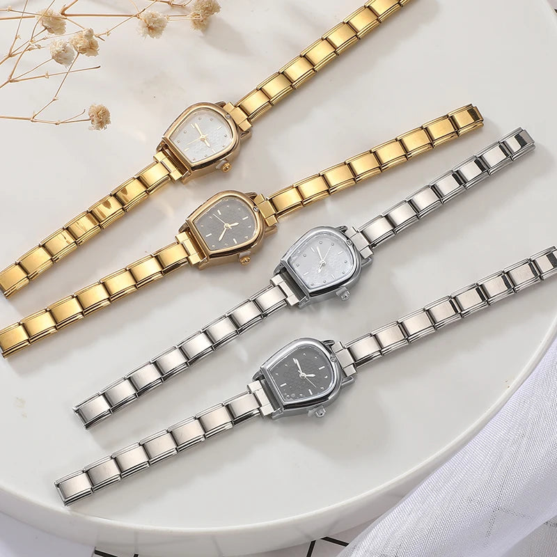 2026 Fashion Men Women's DIY 9mm Width Italian Elastic Charm Stainless Round Oval Square Watch Bracelet Bangle For Birthday Gift Qme