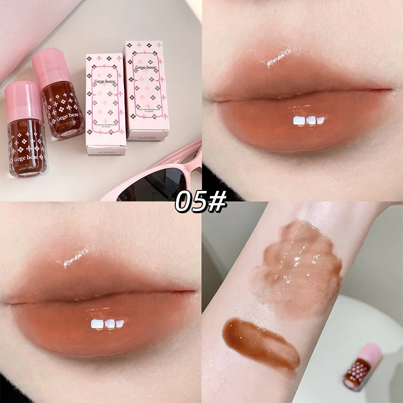 Gege Bear Pure Lip Gloss Moisturizing Watery Mirror Clear Lipstick Qme GX1336-5