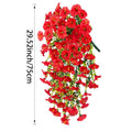 1pc 29.52" Artificial Fake Morning Glory Hanging Flowers UV Resistant Realistic Hanging Petunias Plants For Garden Wedding Decor Qme red