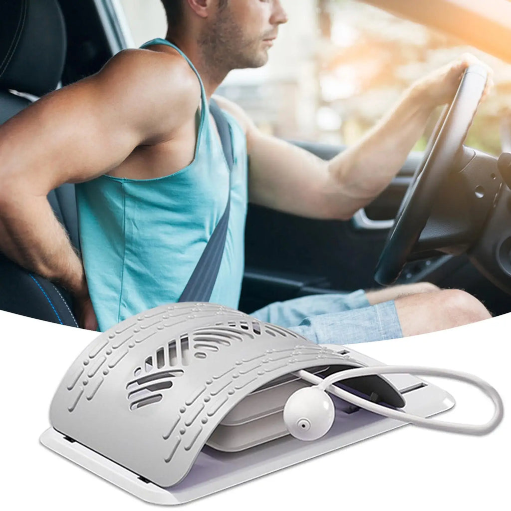Lumbar Stretcher Ergonomic Back Stretcher for Lower Back Relief Adjustable Support Board Corrector for Workout Women Men Indoor Qme