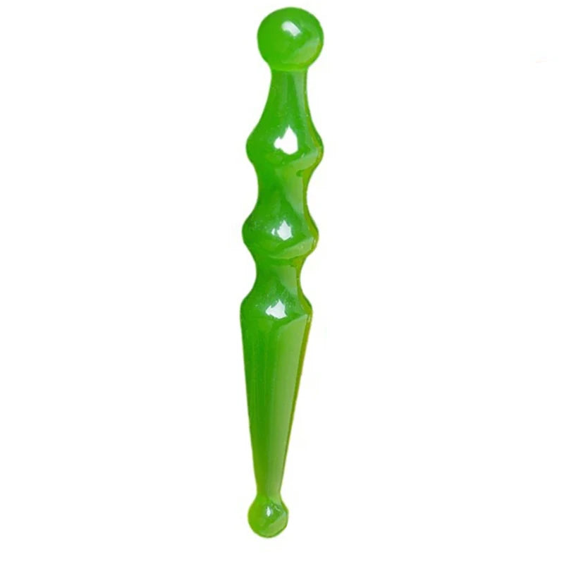 Resin Double-headed Point Pen Facial Acupressure Stick Manual Massage Qme Green