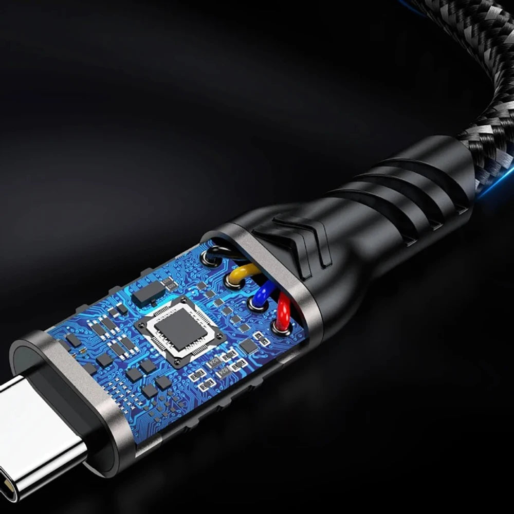USB3.2 Gen1 Type-C Data Cable 60W 3A Fast Charging 10Gbps High Speed Transfer Braided Cord Aluminum Shell for Phone SSD 0.5m 1m Qme