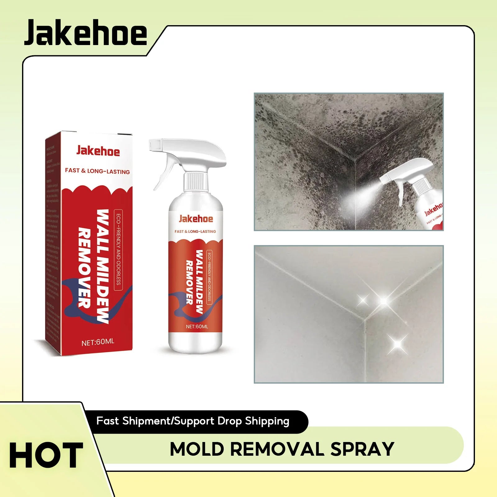 Mold Removal Spray Wall Mold Stain Remover Gap Foam Cleaning Bathroom Wall Kitchen Cleaning Agent Effective Mildew Removal Spray Qme