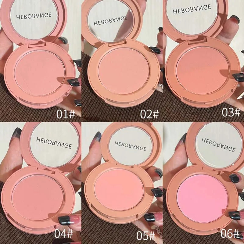 HERORANGE Monokrom Serbuk Blush Waterproof Long-lasting Peach-orange Qme