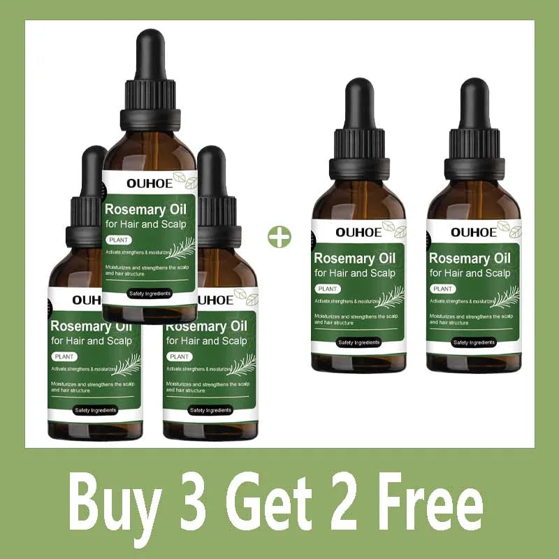 Rosemary Oil for Hair 50ml Scalp Treatment with Coconut Peppermint Oil Nourishing Hair Serum for Shine Strength All Hair Types Qme Buy 3 Get 2 Free