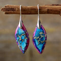 Trendy Minimalism Natural Emperor Jaspers Dangling Women Drop Earrings Ethnic Elegant Holiday Jewelry Gifts Qme Purple blue