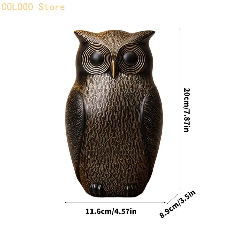 Owl Small Statue Resin Bird Figurine Table Decors Christmas Birthday Qme
