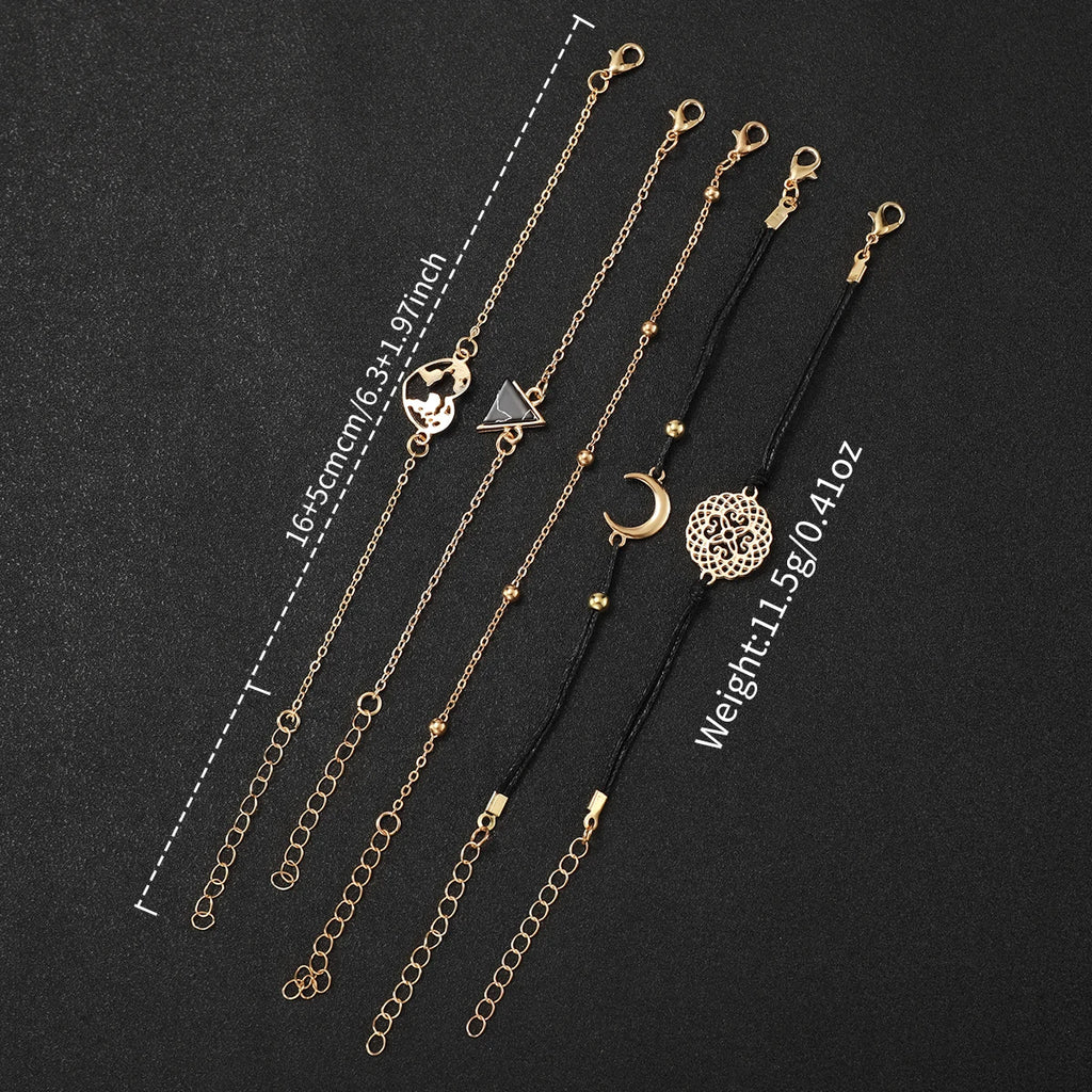 6PCS/Fashion Women's Watch Set Simple Leather Strap Quartz Women's Watch Set Girl Gift Qme