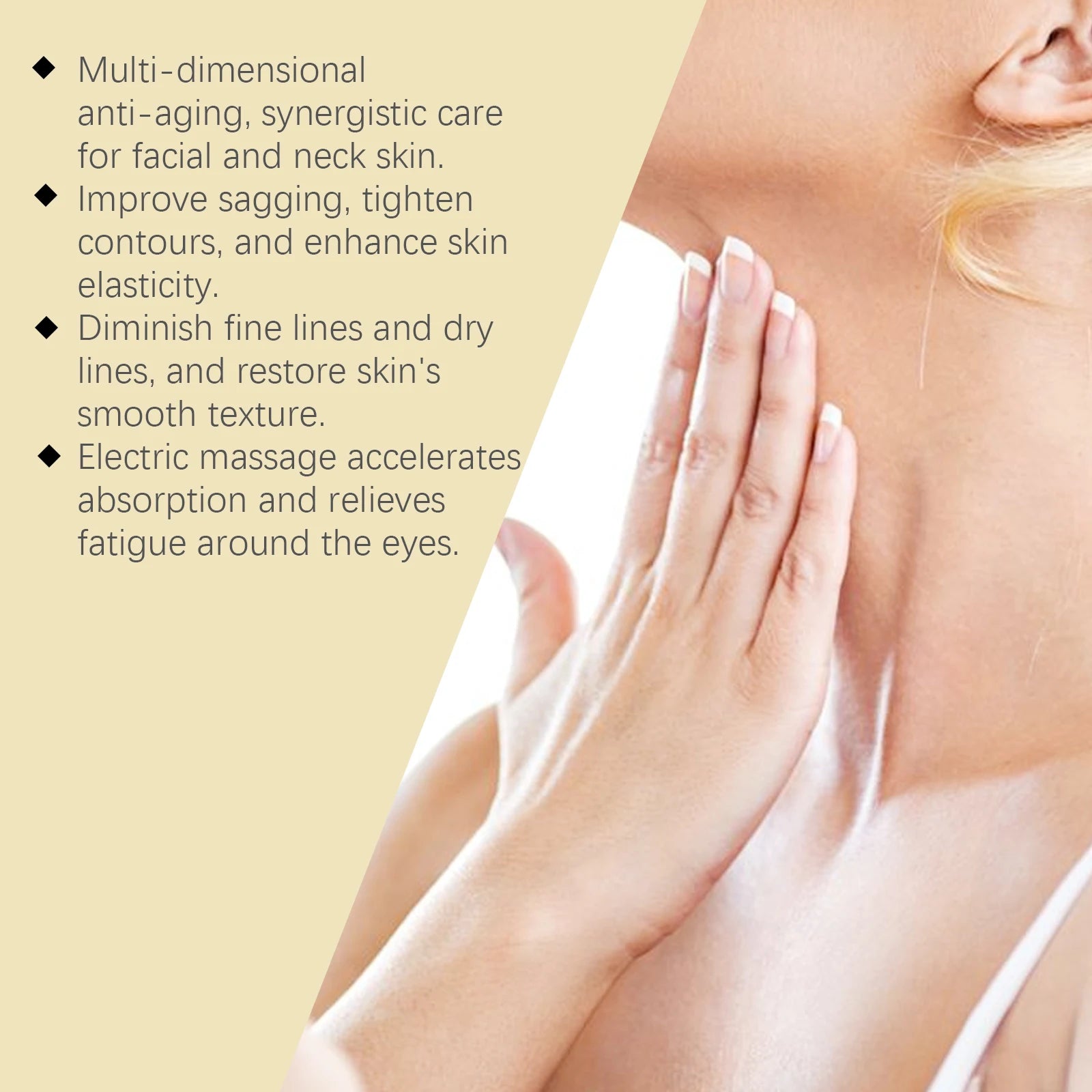 AH-8 Firming Neck Cream Moisturizer Anti Aging Smoothing Wrinkles Electric Massage Polypeptide Eye Cream Eye & Neck Skincare Set Qme