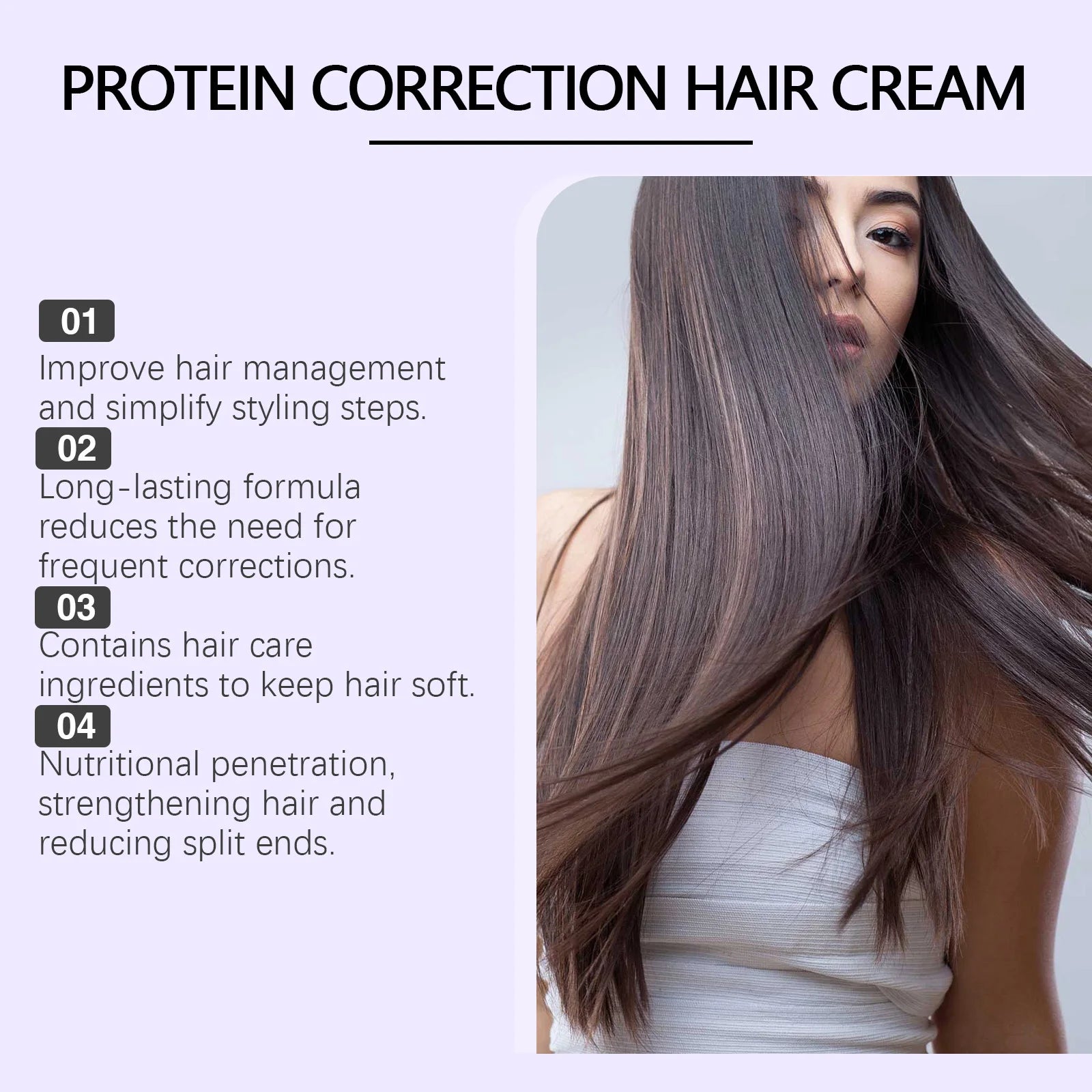 Moisturizing Hair Cream for Straightening Hair Treatment for Very Dry and Damaged Hair Repair Anti Frizz Keratin Hair Mask 250g Qme