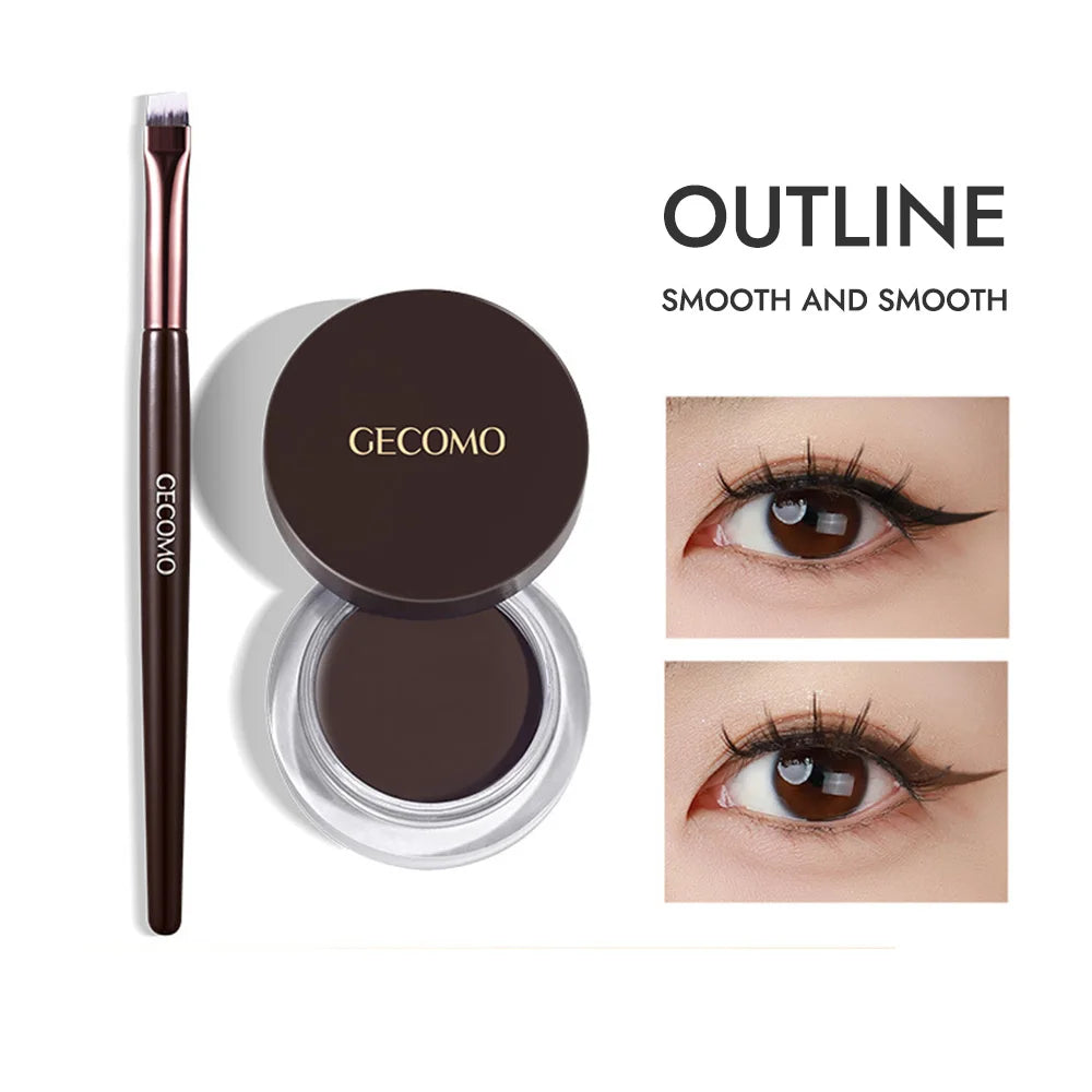 GECOMO Long Wear Matte Eyeliner Gel Cream Quick Drying Waterproof Qme