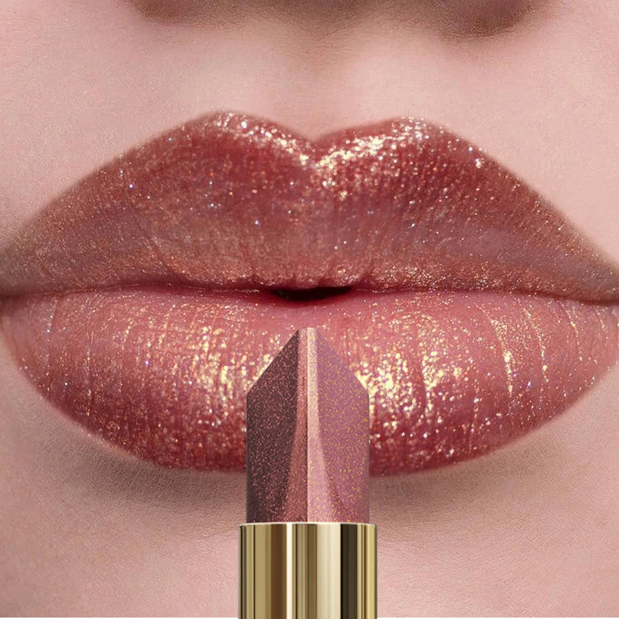 Glitter Shiny Metallic Two Tone Lipstick Matte Pearlescent Lip Tint Qme