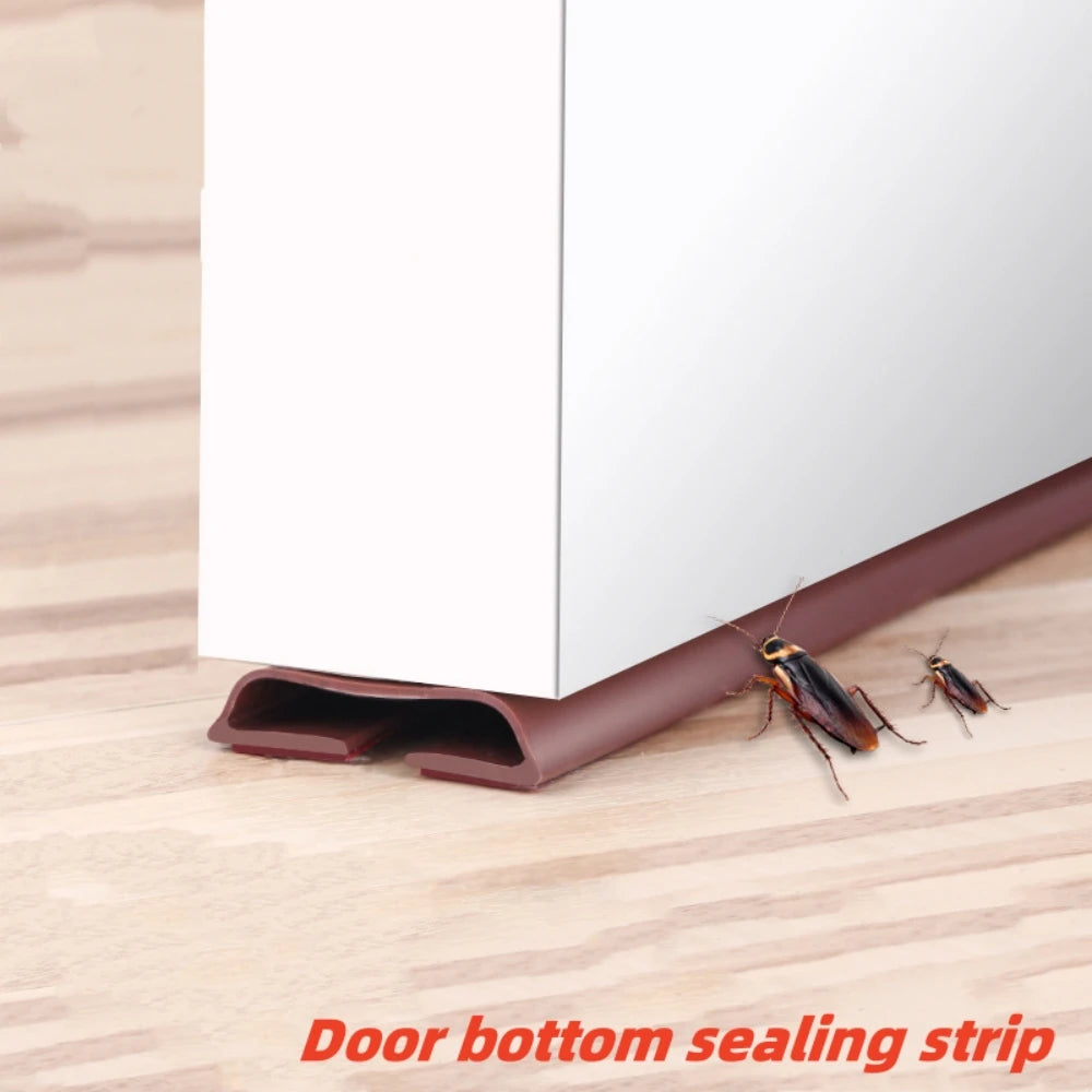 1Pcs Silicone Door Sealing Strip Self-adhesive Under Door gap Protector Wind Prevention Noise Reduction Household Accessories Qme