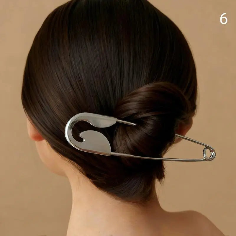Giant Safety Pin Hair Clip Large Metal Clips Barrettes Women Girls Qme 6