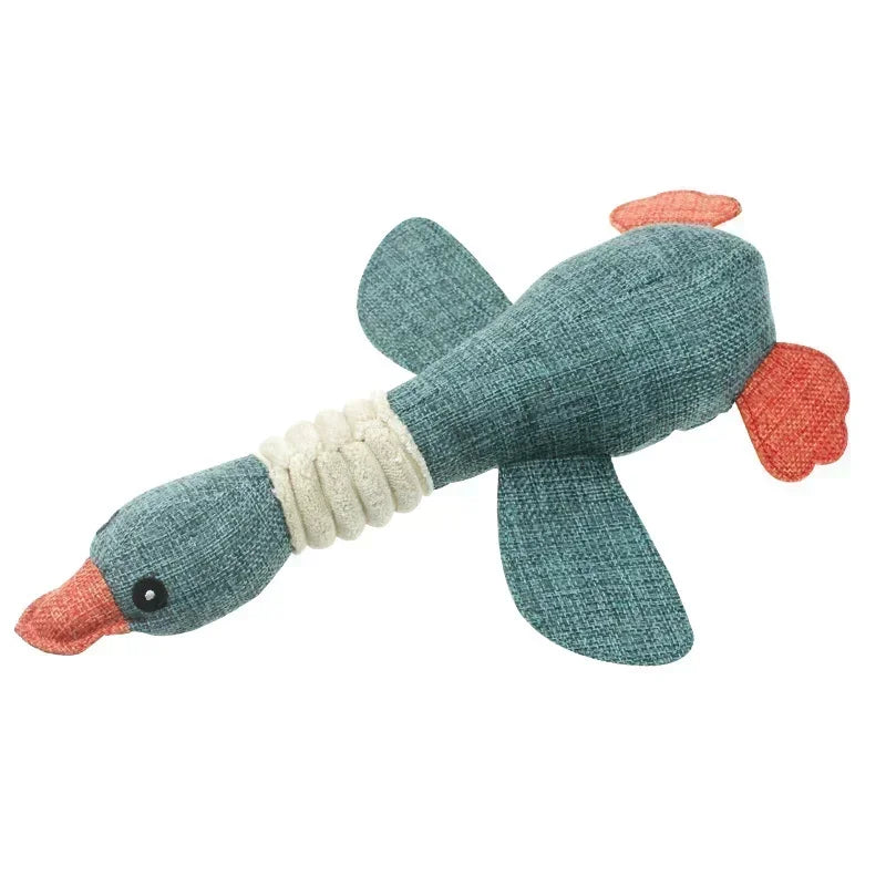 Dog Chew Toys Pet Wild Goose Stuffed Plush Puppy Squeaky Dog Toy Small And Medium Dogs Pet Grinding Toys Sound Geese Gnawing Toy Qme