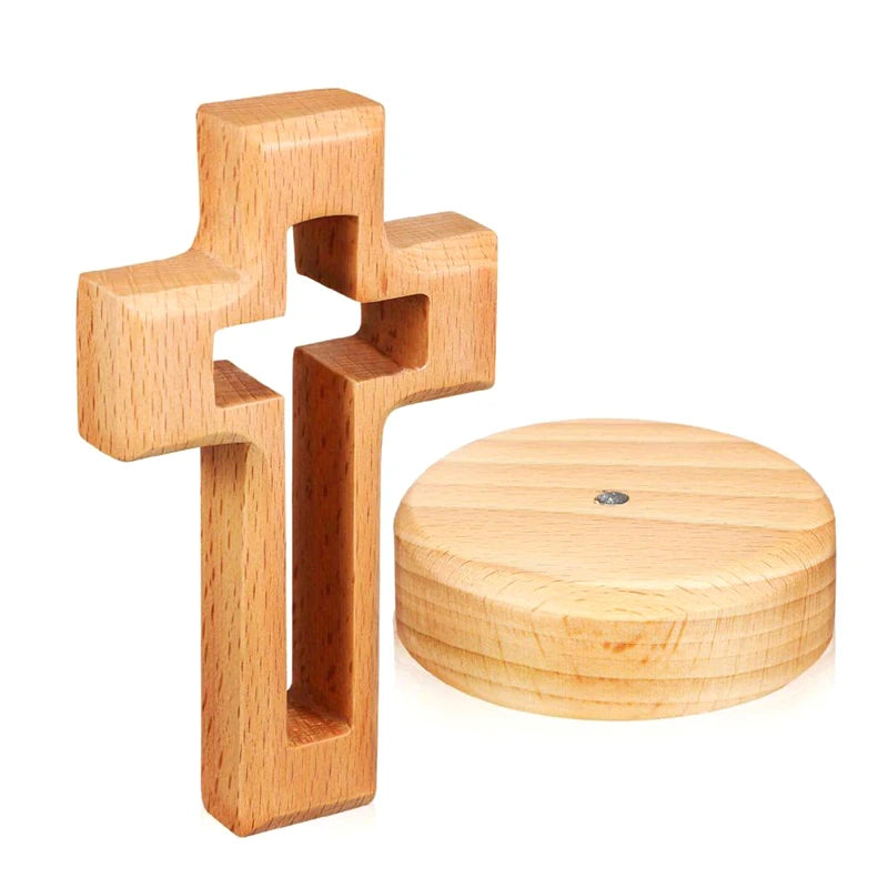 Sacred Church Ornament Wooden Jesus Standing Cross Religious Holidays Qme