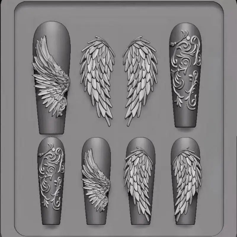 Professional 3D Silicone Nail Art Molds Exceptional Stamping Plates Qme A3