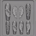Professional 3D Silicone Nail Art Molds Exceptional Stamping Plates Qme A3