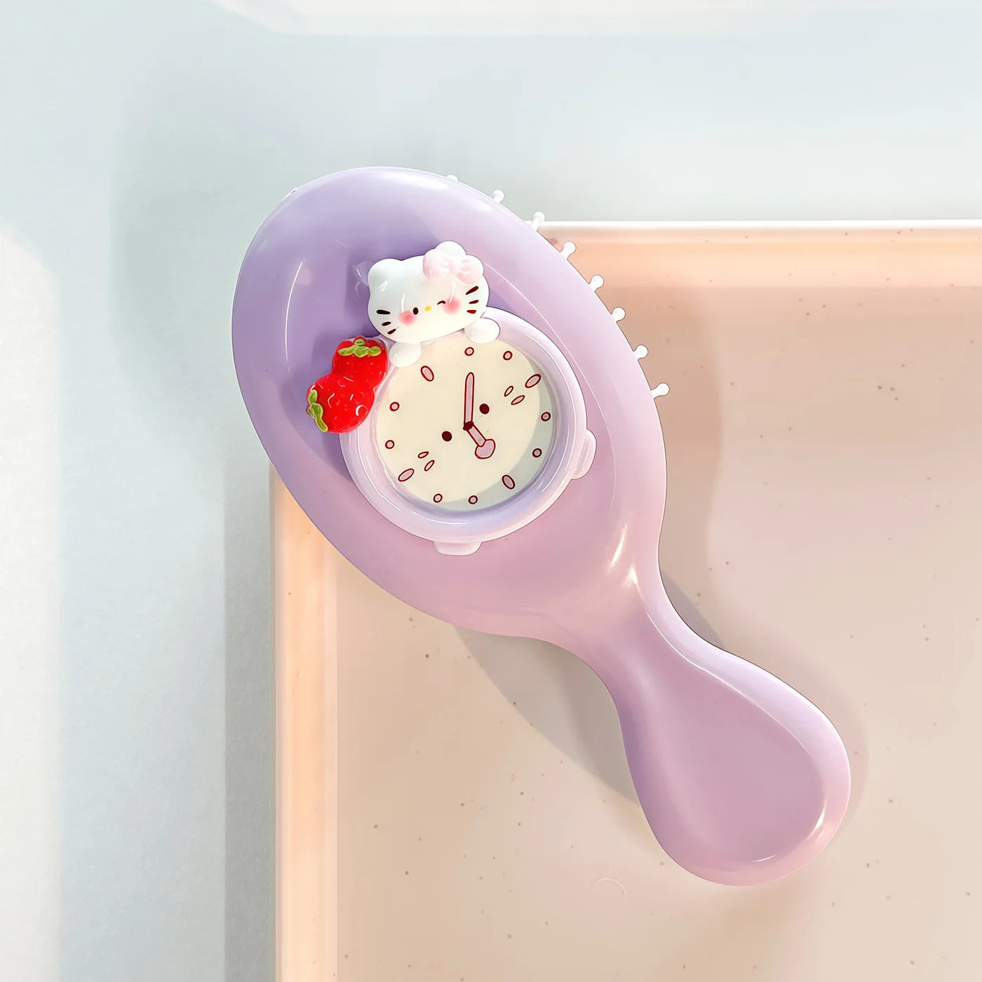 Hello Kitty Cartoon Alarm Clock Folding Air-cushion Comb Portable Qme 7