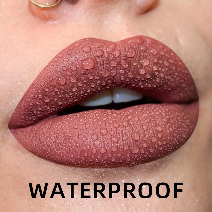 19 Colors Matte Velvet Lip Gloss Waterproof Liquid Lipstick Nude Qme
