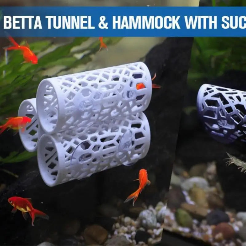 Suction Cup Fish Aquarium Hideout Resting Tube Bed Tunnel Hollow Qme