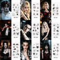 A European New 6/9Pcs Halloween Face Tattoo Stickers, Waterproof Realistic Freckle Spider Decals for Ghost Witch Cosplay Qme 9pcs Spider-WS