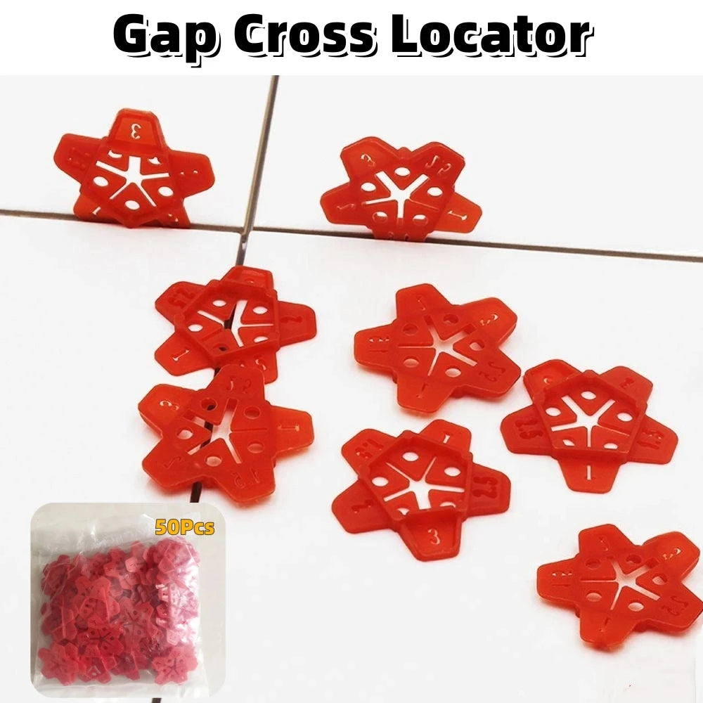 50Pcs Plastic Wall Tiles Gap Cross Locator Reusable Floor Wall Leveling Device 5-in-1 Multi-purpose Crosses Renovation Parts Qme