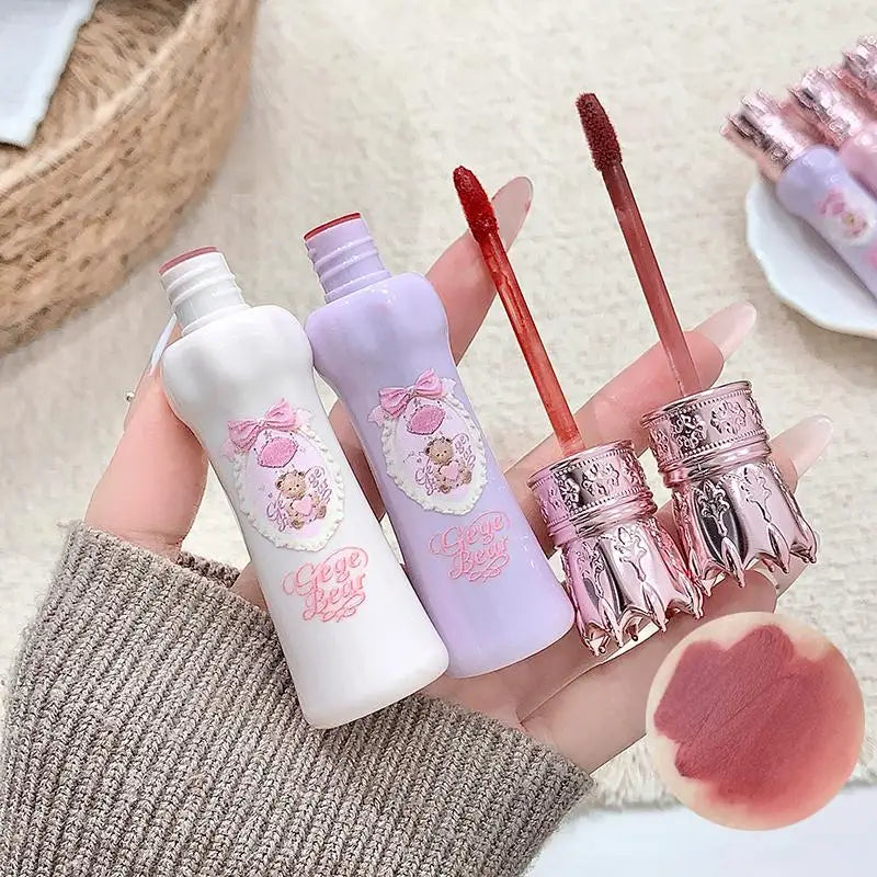 Gege Bear Silky Matte Velvet Lip Mud Moisturizing Non Drying Smooth Qme