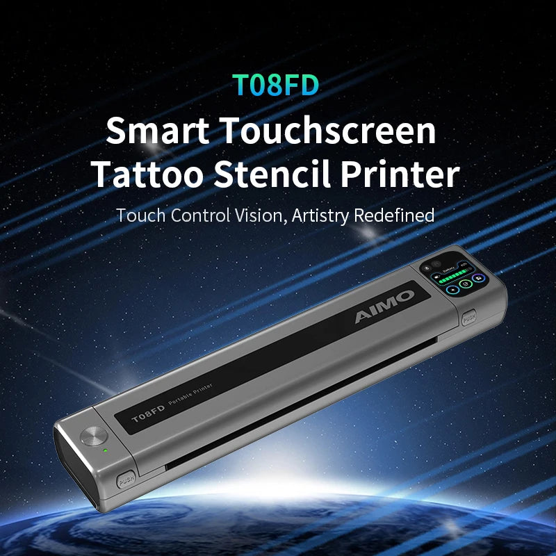 AIMO T08FD Wireless Tattoo Thermal Transfer Printer Copier Machine Transfer Paper Compatible With Smartphone & PC Qme