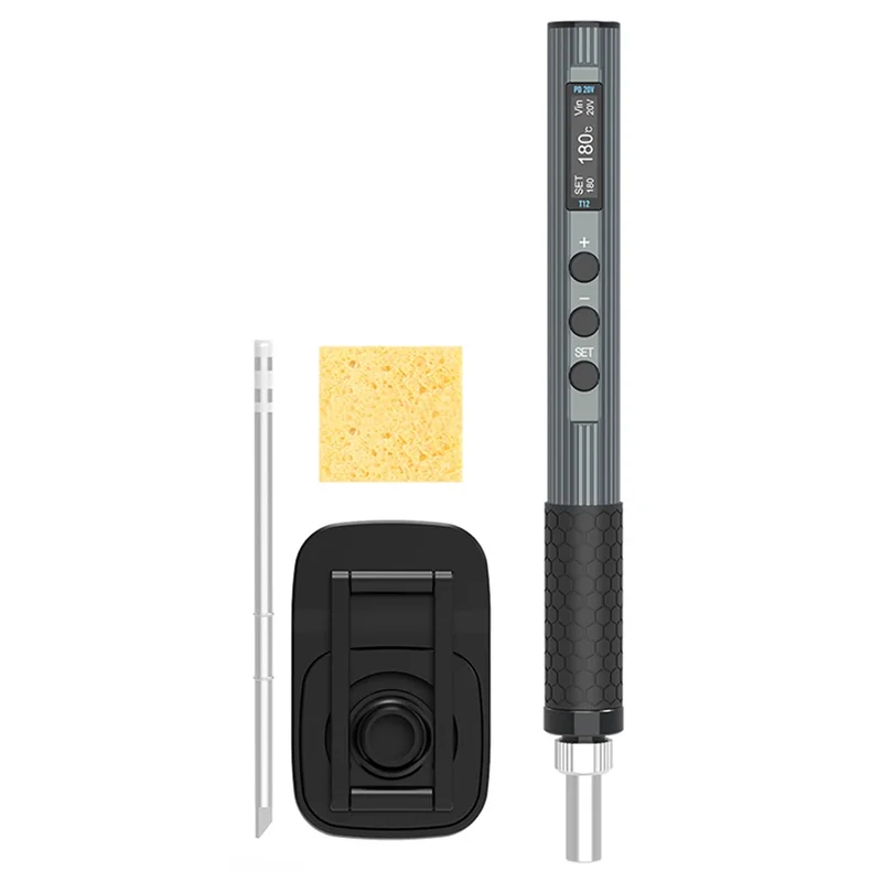 A02F-Portable Electric Soldering Iron Voltage Adjust Soldering Pen Easy To Manipulate Qme Black Gray