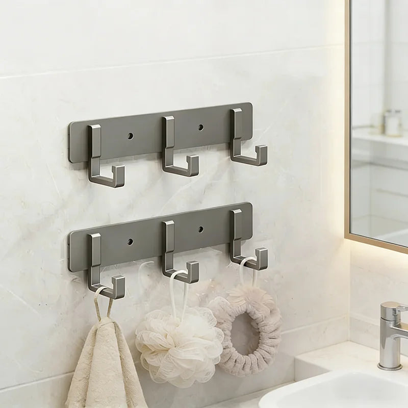 Reusable Aluminum Alloy Wall Hook Replaceable Adhesive Tape Easy Disassembly for Home Temporary Flexible Item Wall Hanging Qme
