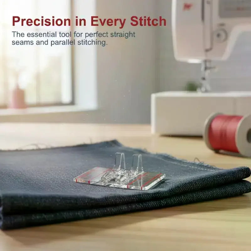 Parallel Sewing Presser Foot Straight Alignment Guide Foot Clear Plastic Sewing Machine Accessory For Household Fabric Sew Work Qme
