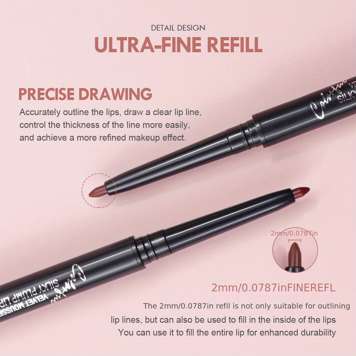 Nude Brown Lip Liner Pencil Lipstick Matte Smooth Waterproof Lipliner Qme