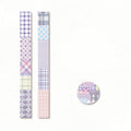 1 Roll Linen Plaid Theme Retro Washi Tape for DIY Journal, Photo Frame Collage Material, Scrapbook, Phone Case Decoration Qme 1