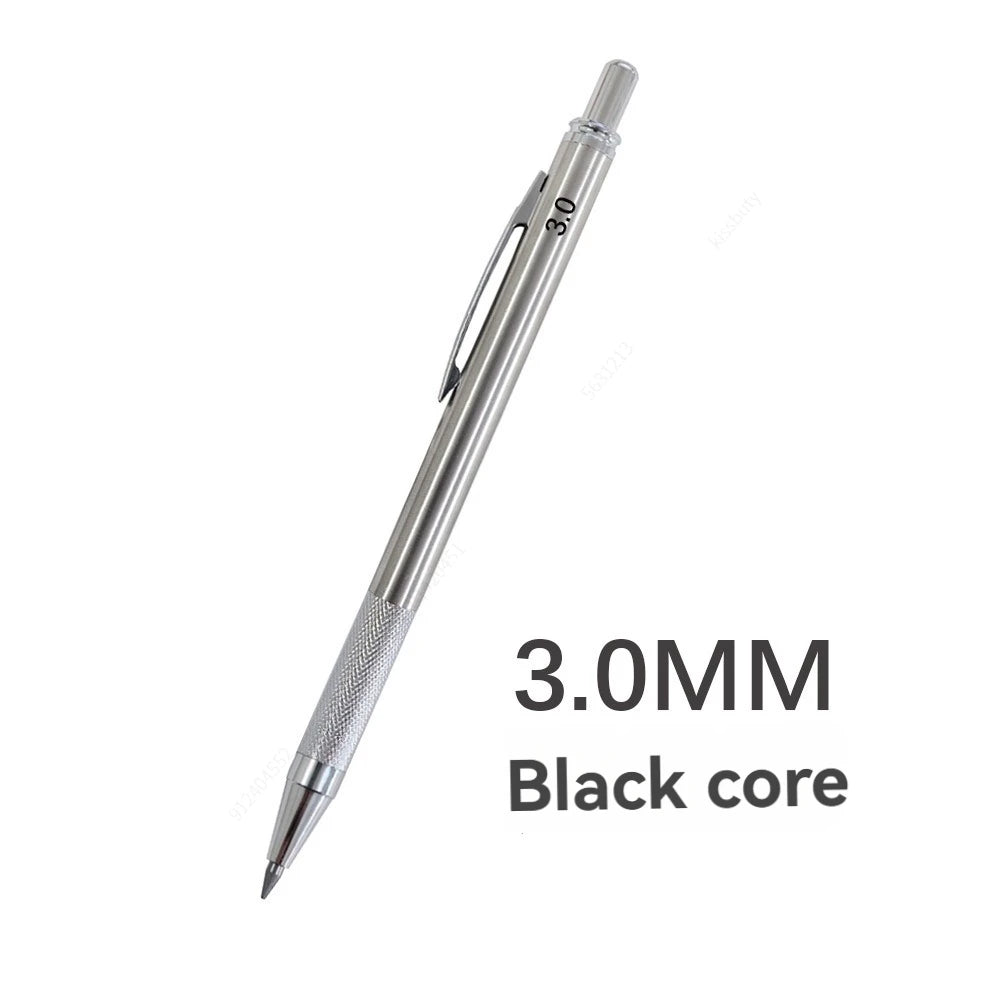 Mechanical Pencil Set 3.0mm Full Metal Art Drawing Painting Automatic Pencil with Leads Office School Supply Qme 1pcs 3.0mm pen