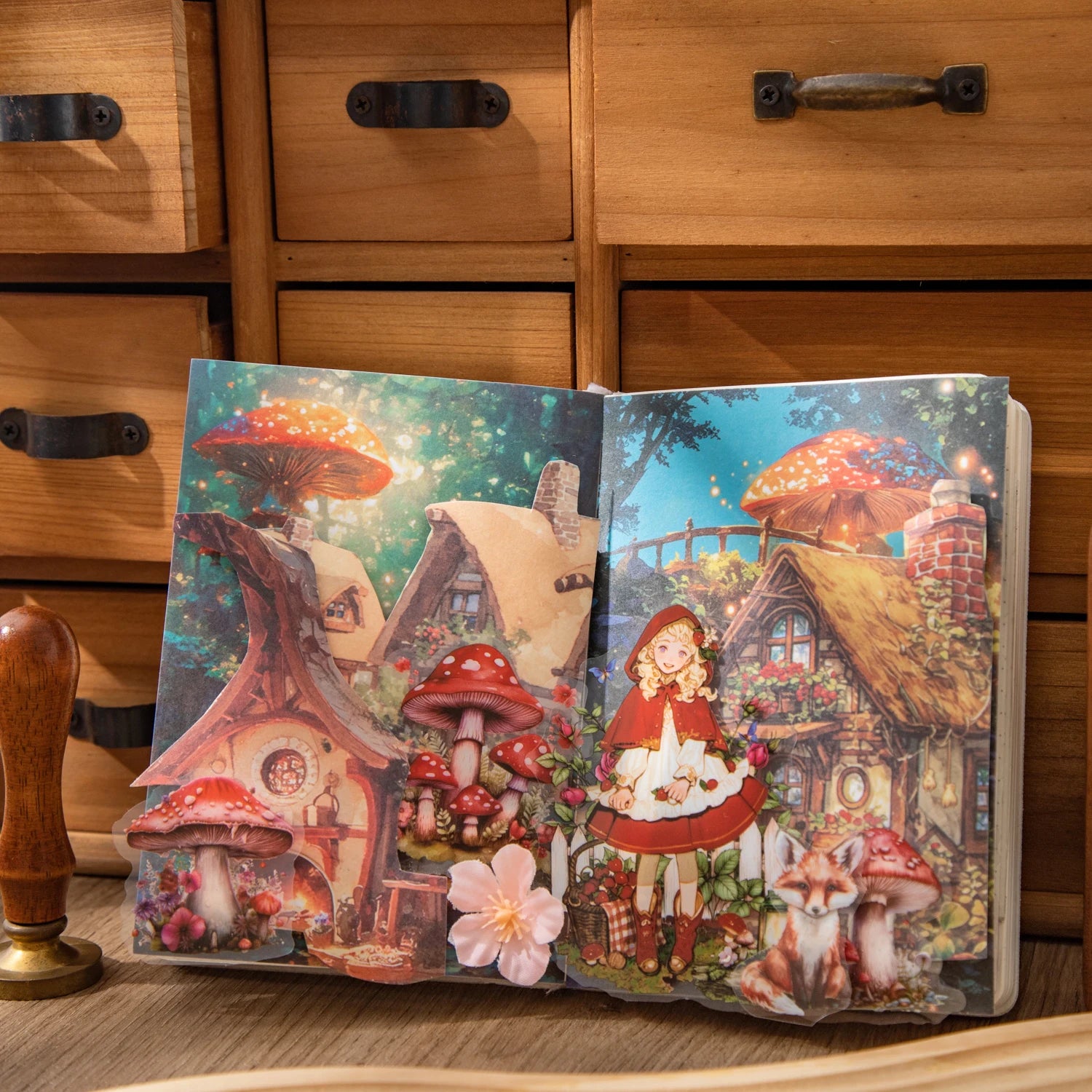 10 Sheets/Bag Dreamy Fairy Tale Theme Background Stickers, Fit for DIY, Scrapbook, Phone Case, Notebook & More Decorations Qme