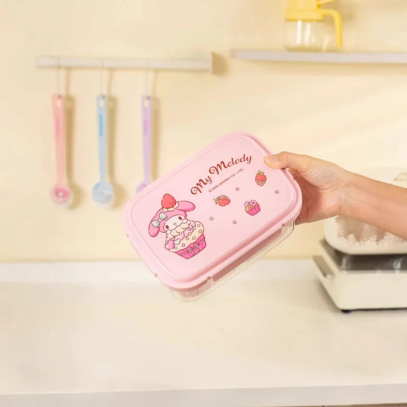 Hello Kitty Kuromi Food Storage Container—Microwave-Safe, Portable, Divided Compartments, Odor-Free, Insulated Lunch Box Qme