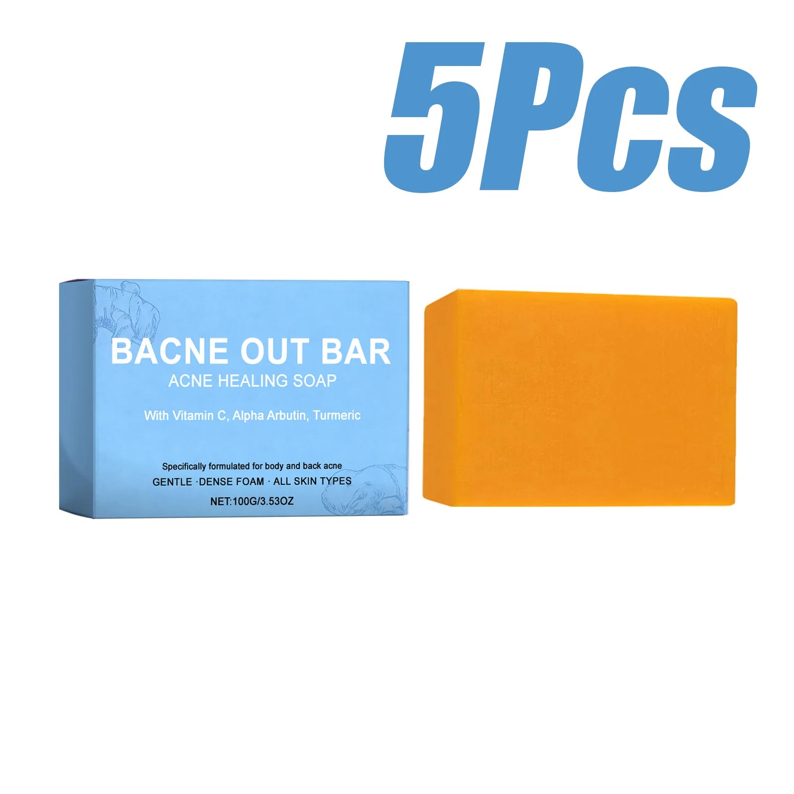 Body Cleansing Soap Gentle Anti Acne Exfoliating Facial & Body Cleanser Brightening Oil Control Soothing Skin Care Shower Soap Qme 5Pcs